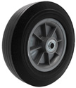 Wheel; 8" x 2-1/4"; Solid Rubber on Plastic Hub (Black); Ball Brng; 1/2" Bore; 2-7/16" Hub Length; 450#; Centered One-piece Hub; Ribbed Tread (Item #88394)