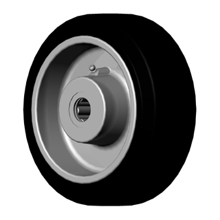 Wheel; 12" x 3-1/2"; Rubber on Cast Iron; Roller Brng; 1" Bore; 4-1/4" Hub Length; 1500# (Item #89152)