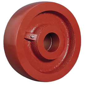 Caster; Swivel; 6" x 2-1/2"; Steel (Crowned Ductile); Plate (4-1/2"x6-1/4"; holes: 2-7/16"x4-15/16" slotted to 3-3/8"x5-1/4"); Roller Brng; 3500#; Kingpinless (Item #63860)