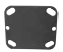 (image for) Caster Shim Plate; Bolt-on Pad; 4"x4-1/2"; .175" thick; unplated Steel; Fits Caster Plate (4"x4-1/2"; holes: 2-5/8"x3-5/8" slotted to 3"x3"; 3/8" bolt) (Item #88526) - Click Image to Close