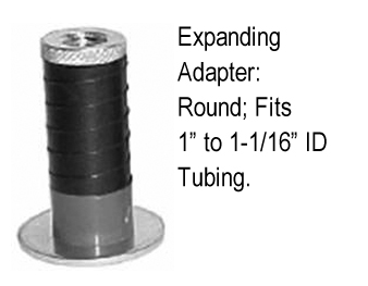 (image for) Caster; Swivel; 6" x 1-1/4"; Foam-Filled Flat Free Tire (Gray); Expandable Adapter (Round for 1" - 1-1/16" ID tubing); Zinc; Ball Brng; 150#; Tread brake (Item #64255)