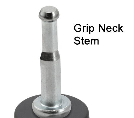 (image for) Socket; Round; 1/2" OD x 3/8" (.39") ID; Plastic; Compatible w/ 3/8" x 1-1/2" bed roller caster grip neck stem. 1-1/2" long (excl flange). 3/4" wide at flange. (Item #88450)