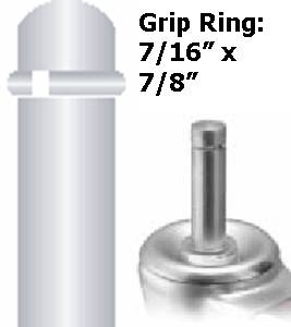 (image for) Caster; Swivel; 3" x 15/16"; Polyurethane; Grip Ring (7/16" x 7/8"); Chrome; Precision Ball Brng; 120#; Pedal Brake (Item #65148)
