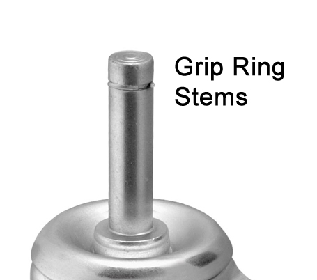 Caster Socket (square); Grip Ring: 0.625" O.D.; Plastic; for 16 ga 3/4" Tubing; fits 7/16" connectors up to 2" long. (Item #89596)