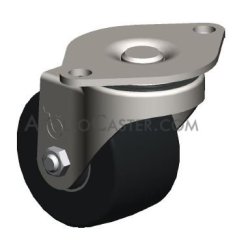 (image for) Caster; Swivel; 3x1-13/16; Polyolefin; Plate (3-1/32x4-3/8: Diamond shape; two holes: 3-1/2 apart; 7/16 bolt); Zinc; Prec Ball Brng; 500#; Inverted Loading (Item #67312)