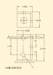 (image for) Caster; Swivel; 5" x 1"; Rubber (Soft; non-marking); Angle Iron Bracket (1-3/16"x2-1/16"; 3 holes; 1/4" bolt); Zinc; Plain bore; 125#; Wheel Brake (Item #64898)