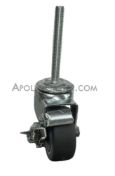 (image for) Caster; Swivel; 3" x 1-1/4"; Gray TPR Rubber; Threaded Stem (1/2"-13TPI x4"); Zinc; Prec Ball Brngs; 210#; Dust Cover (Plastic); Thread guards; Wheel Brake (Item #63367)