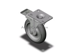 (image for) Caster; Swivel; 4" x 1-1/4"; Performa TPR; Plate (2-1/2"x3-5/8": holes: 1-3/4"x2-13/16" (slot to 3-1/16"); 5/16" bolt); Ball Brng; 300#; Warranty; Total Lock (Item #62699)