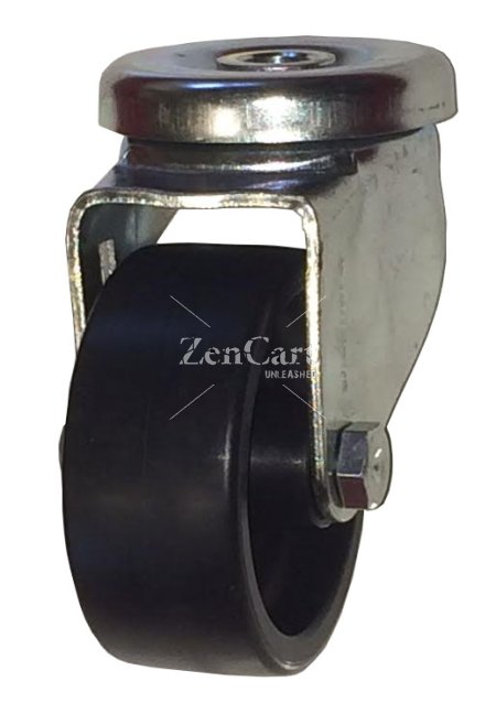 (image for) Caster; Swivel; 6" x 2"; Phenolic; Hollow Kingpin (1/2" bolt hole); Zinc; Roller Brng; 400# (Item #64202)