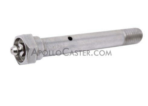 Axle & Nut; 3/8\" x 2-1/2; Steel (Ductile); Brake Shoulder; Hex; Zerk Axle; use with 1-1/4 inch wheel with brake; or 1-1/2\" wide (1-5/8\" hub length) wheel) (Item #89118)
