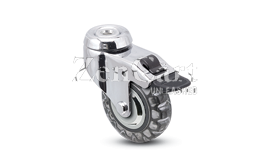 (image for) Caster; Swivel; 3" x 15/16"; Polyu Skate Wheel); Hollow Kingpin (3/8" bolt hole); Chrome; Precision BB; 110#; Total Lock (CHECK QTY - DISCONTINUED 2020) (Item #64514)