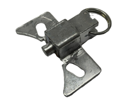 (image for) Position Lock Brake; Steel; Bolt-on style; Works with most standard 4-1/2" x 6-1/4" caster plates with holes approx 3" apart. Requires notched yoke. (Item #87866)
