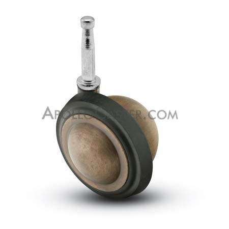 Caster; Ball; Swivel; 3\"; Rubber; Hard; Grip Neck; 5/16\"x1-1/2\"; Antique; Acetyl/ Resin Brng; 100# (Item #69565)