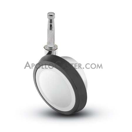 Caster; Ball; Swivel; 3\"; Rubber; Hard; Grip Neck; 5/16\"x1-1/2\"; Chrome; Reg or Bright; Acetyl/ Resin Brng; 100# (Item #69571)