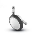 Caster; Ball; Swivel; 3"; Rubber; Grip Ring; 7/16"x1-7/16"; Chrome; Bright; Acetyl/ Resin Brng; 100#; Whl Lck (Item #69615)