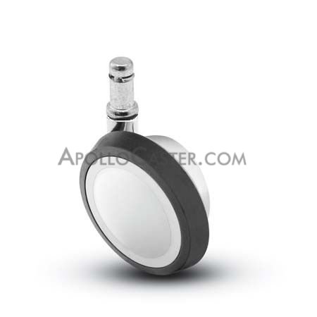 Caster; Ball; Swivel; 3\"; Rubber; Hard; Grip Ring; 3/8\"x1\"; Chrome; Reg or Bright; Acetyl/ Resin Brng; 100# (Item #69591)