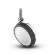 Caster; Ball; Swivel; 3"; Rubber; Hard; Threaded Stem; 3/8"-16TPI x 1-1/2"; Bright Chrome; Acetyl/ Resin Brng; 100# (Item #69497)