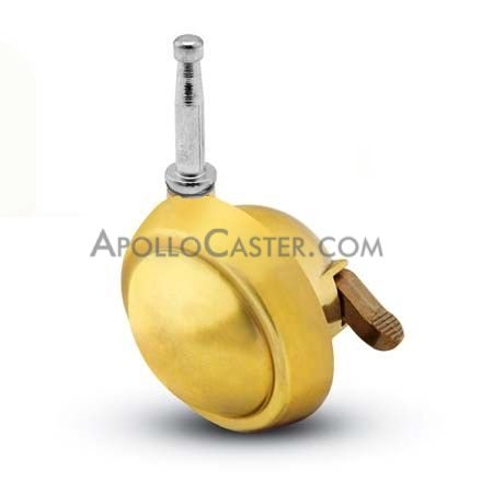 Caster; Ball; Swivel; 2-1/2\"; Metal/ Zinc; Grip Neck; 5/16\"x1-1/2\"; Brass; Acetyl/ Resin Brng; 100#; Pedal Lock; Wheel (Item #68348)