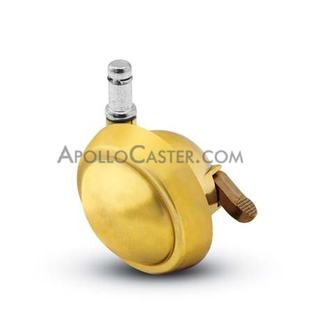 Caster; Ball; Swivel; 2-1/2\"; Metal/ Zinc; Grip Ring; 3/8\"x1\"; Brass; Acetyl/ Resin Brng; 100#; Pedal Lock; Wheel (Item #68496)