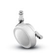 Caster; Ball; Swivel; 2-1/2; Metal/ Zinc; Grip Ring; 7/16x7/8; Bright Chrome; Acetyl/ Resin Brng; 100#; Pedal Lock; Wheel (Item #69182)