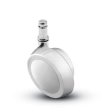 Caster; Ball; Swivel; 2-1/2"; Metal/ Zinc; Grip Ring; 3/8"x1"; Bright Chrome; Acetyl/ Resin Brng; 100# (Item #68355)