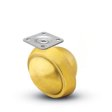 Caster; Ball; Swivel; 2-1/2"; Metal/ Zinc; Top Plate; 1-3/16"x2"; hole spacing: 13/16x1-9/16; 3/16 bolt; Brass; Acetyl/ Resin Brng; 100# (Item #68520)
