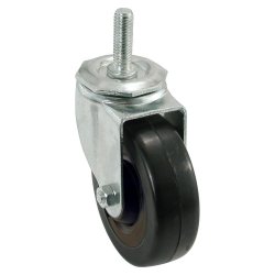 Caster; Swivel; 3" x 1-1/4"; Phenolic; Threaded Stem (7/16"-14TPI x1-1/2"); Zinc; Plain bore; 300# (Item #65097)