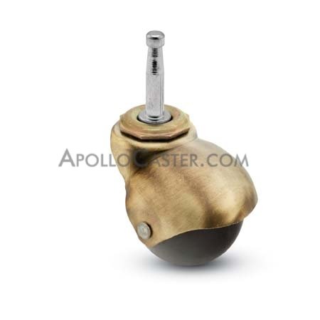 Caster; Spher; Swivel; 1-5/8\"; Rubber; Soft; Grip Neck; 5/16\"x1-1/2\"; Antique; Plain bore; 70# (Item #69066)