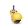 Caster; Spher; Swivel; 1-5/8"; Rubber; Soft; Grip Ring; 7/16"x7/8"; Bright Brass; Plain bore; 70# (Item #69063)
