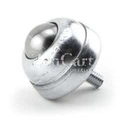 (image for) Ball Transfer; 1"; Carbon Steel ball; Threaded Stud; 5/16"-18TPI x 11/16"; Zinc-plated steel housing and stud; 75#; 1-3/8" load height (Item #89350)