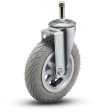 Caster; Swivel; 6" x 1-1/4"; Flat Free (Gray); Grip Ring (7/16"x1-7/16"); Zinc; Ball Brng; 150# (Item #69280)