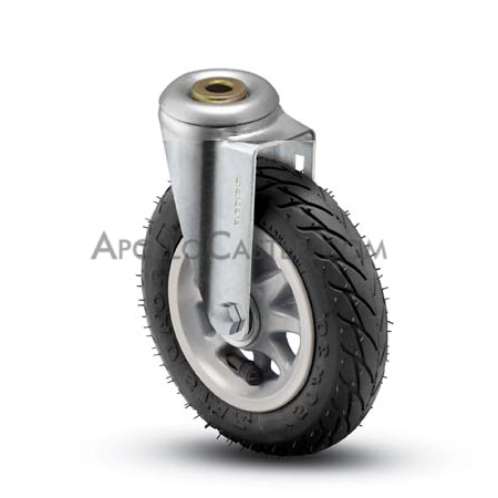 Caster; Swivel; 6\" x 1-1/4\"; Flat Free (Black); Hollow Kingpin (1/2\" bolt hole); Zinc; Ball Brng; 150# (Item #66226)