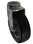 Caster; Swivel; 6" x 2"; Foam-Filled Flat Free Tire (Black); Hollow Kingpin (1/2" bolt hole); Zinc; Prec Ball Brng; 275#; Bolted Hub; Temp Sensitive (Item #65101)