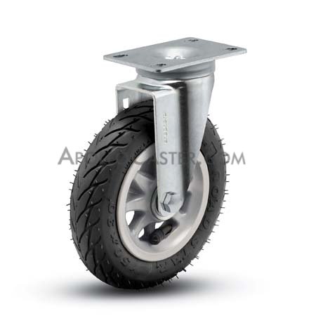 Caster; Swivel; 6\"x1-1/4\"; Flat Free (Black); Plate (2-5/8\"x3-3/4\"; holes: 1-3/4\"x2-3/4\" slotted to 3\"; 5/16\" bolt); Zinc; Ball Brng; 150# (Item #67096)