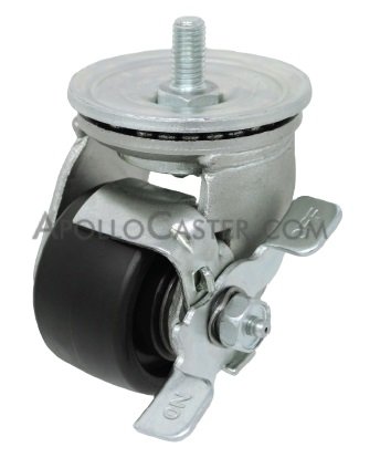 Caster; Swivel; 3\" x 1-13/16\"; Glass/ Nylon; Threaded Stem (1/2\"-13TPI x 1\"); Zinc; Roller Brng; 1100#; Top Lock Brake (Item #63221)