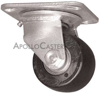 Caster; Swivel; 3\" x 1-1/2\"; Phenolic; Plate (2-1/2\"x3-5/8\"; holes: 1-3/4\"x2-7/8\" slotted to 3\"; 5/16\" bolt); Zinc; Roller Brng; 350# (Item #67301)
