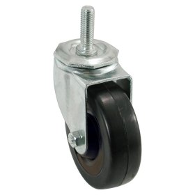 (image for) Caster; Swivel; 4" x 1-1/4"; Phenolic; Threaded Stem (1/2"-13TPI x 1-1/2"); Zinc; Plain bore; 300#; Dust Cover (Mtl) (Item #65199)