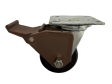Caster; Swivel; 4" x 2"; Phenolic; Plate (4"x4-1/2"; holes: 2-5/8"x3-5/8" slotted to 3"x3"; 3/8" bolt); Stainless; Stainless Roller Brng; 800#; Pedal Brake (Item #62630)