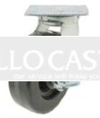 Caster; Swivel; 6" x 2"; Phenolic; Plate (4"x4-1/2"; holes: 2-5/8"x3-5/8" slots to 3"x3"; 3/8" bolt); Stainless; Stainless Roller Brng; 1200#; Tread brake (Item #64076)