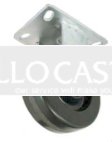 Caster; Rigid; 6" x 2"; Phenolic; Plate (4"x4-1/2"; holes: 2-5/8"x3-5/8" slots to 3"x3"; 3/8" bolt); Stainless; Stainless Roller Brng; 1200# (Item #67540)
