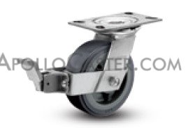 Caster; Swivel; 6\" x 3\"; Phenolic; Plate (5-1/4\"x7-1/4\"); Zinc; Tapered Rlr Brng; 2000#; Position Lock; Face Contact Brake (Item #63593)