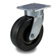 Caster; Swivel; 6" x 3"; Phenolic; Plate (4-1/2"x6-1/4"; holes: 2-7/16"x4-15/16" slots to 3-3/8"x5-1/4"; 1/2" bolt); Zinc; Roller Brng; 2000#; Face brake (Trail (Item #63655)