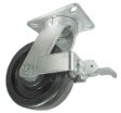 Caster; Swiv; 6x3; Phenolic; Plate; 5-1/4x7-1/4; holes: 3-3/8x5-1/4 (slotted to 4-1/8x6-1/8); 1/2 bolt; Zinc; Roller Brng; 2000#; Face brk; Pos Lock (Item #68452)