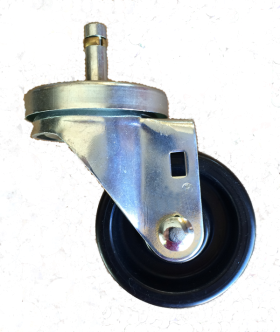 (image for) Caster; Swivel; 3" x 1-1/4"; Polyolefin; Grip Ring (7/16" x 1-3/8"); Zinc; Plain bore; 250#; Dustcap (Mtl) (Item #66329)