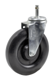 Caster; Swivel; 6" x 1-1/4"; Crowned Polyolefin; Grip Ring (7/16" x 1-7/16" w/ brass band); Zinc; Steel Spanner; 300# (Item #64636)