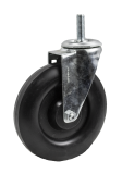 Caster; Swivel; 6" x 1-1/4"; Crowned Polyolefin; Threaded Stem (1/2"-13TPI x 1-1/2"); Zinc; Steel Spanner; 300# (Item #64634)