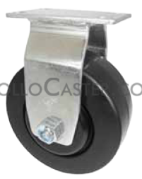 Caster; Rigid; 5\" x 2\"; Polyolefin; Plate (2-3/8\"x3-5/8\"; holes: 1-3/4\"x2-7/8\" slot to 3\"; 5/16\" bolt); Zinc; Roller Brng; 400#; Zerk Axle (Item #66276)