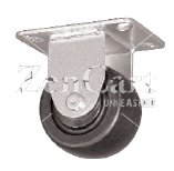 (image for) Caster; Rigid; 3" x 1-3/4"; Polyolefin; Top Plate (3-1/8"x4-1/8"; holes: 2-3/8"x3-3/8"; 5/16" bolt); Zinc; Plain bore; 500# (Item #65234)