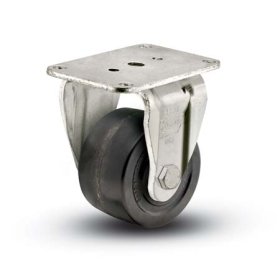 (image for) Caster; Rigid; 3" x 1-3/4"; Polyolefin; Top Plate (3-1/8"x4-1/8"; holes: 2-3/8"x3-3/8"; 5/16" bolt); Zinc; Roller Brng; 500# (Item #65623)