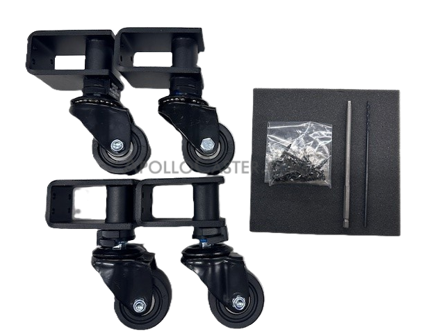 (image for) Retractable Caster; Swivel; 2-1/2\" x 1-1/2\" Polyolefin; Side Mount 2\"x2\" bracket; 3\" Side Extension; Black; Prec Ball Brngs; 200#; Lift to retract; Set of 4 (Item #62716)